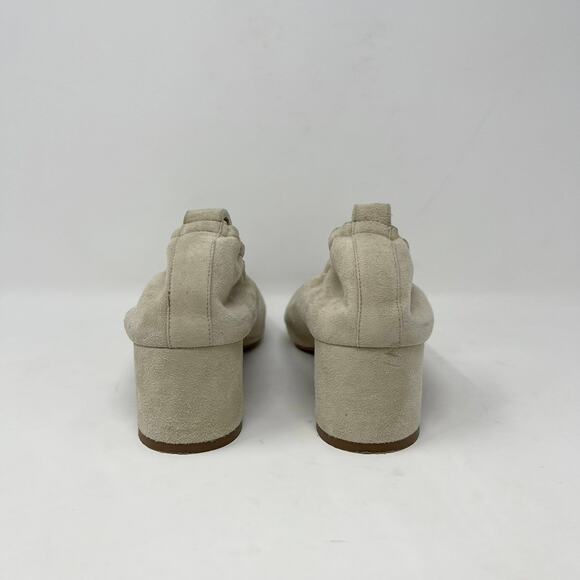 Everlane Natural Suede Leather The Day Heel Womens 11 Elasticized Ballet 2" Heel - Picture 3 of 10
